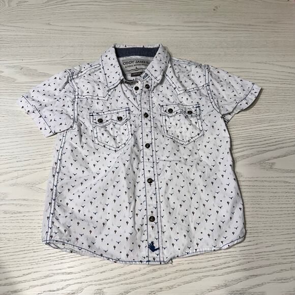 Cody James Western Wear Shirt Authentic Toddler 4T Button Up Cactus Bull Button - Picture 1 of 6